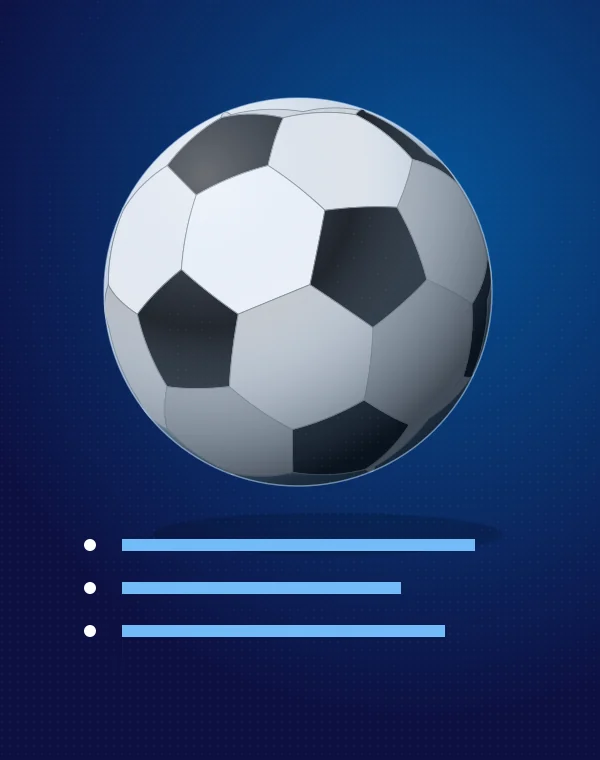 A silver football above blue attribute bars.
